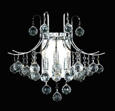 Elegant Toureg Wall Sconce, Chrome Finish With Royal Cut Crystal