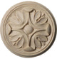 3 1/2"W x 3 1/2"H x 1/2"P Raymond Rosette, Rubberwood
