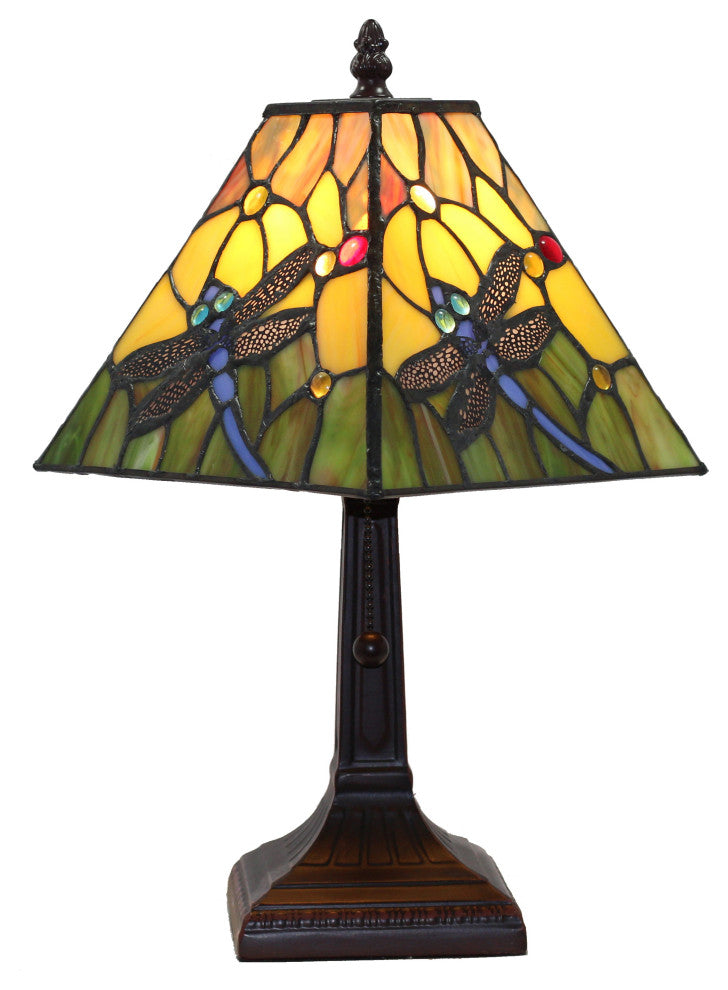 Tiffany Style Spindle Mini Table Lamp, 15" Tall
