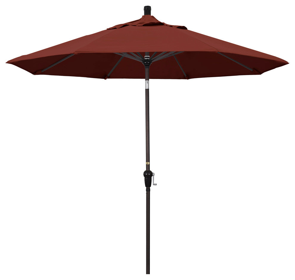 9' Aluminum Umbrella Auto Tilt Bronze, Henna