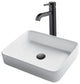 Elavo Square Ceramic Vessel Sink, Bathroom Ramus Faucet, PU Drain, Oil Rubbed Bronze