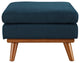 Modern Contemporary Fabric Ottoman , Navy, Fabric