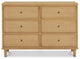 Marin With Cane 6 Drawer Assembled Dresser, Honey/Honey Cane