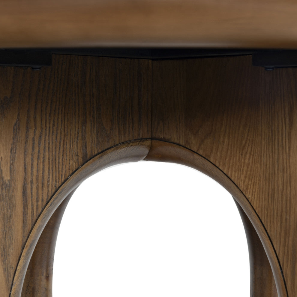 Safavieh Couture Olivetta Round Wood Dining Table, Medium Oak