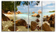 "Tropical Rocky Beach Panorama" Wall Art Landscape, 4 Panels, 48"x28"