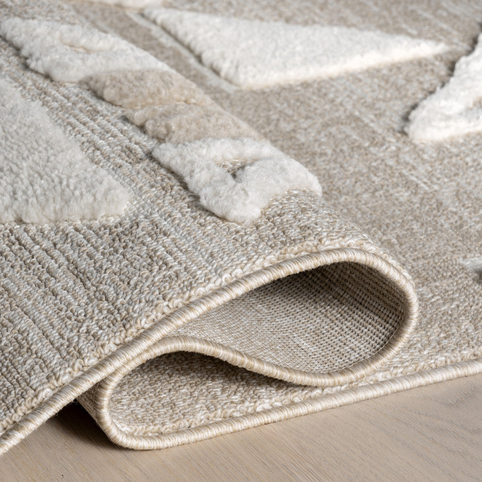 Eden Southwestern Tasseled Area Rug, Light Beige 3' x 5'