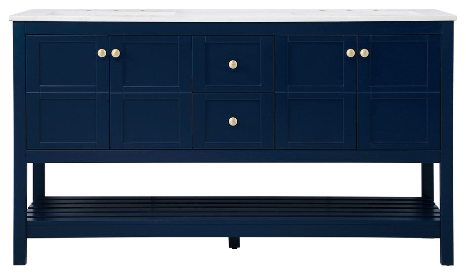 Tucker Blue 60" Double Sink Bathroom Vanity