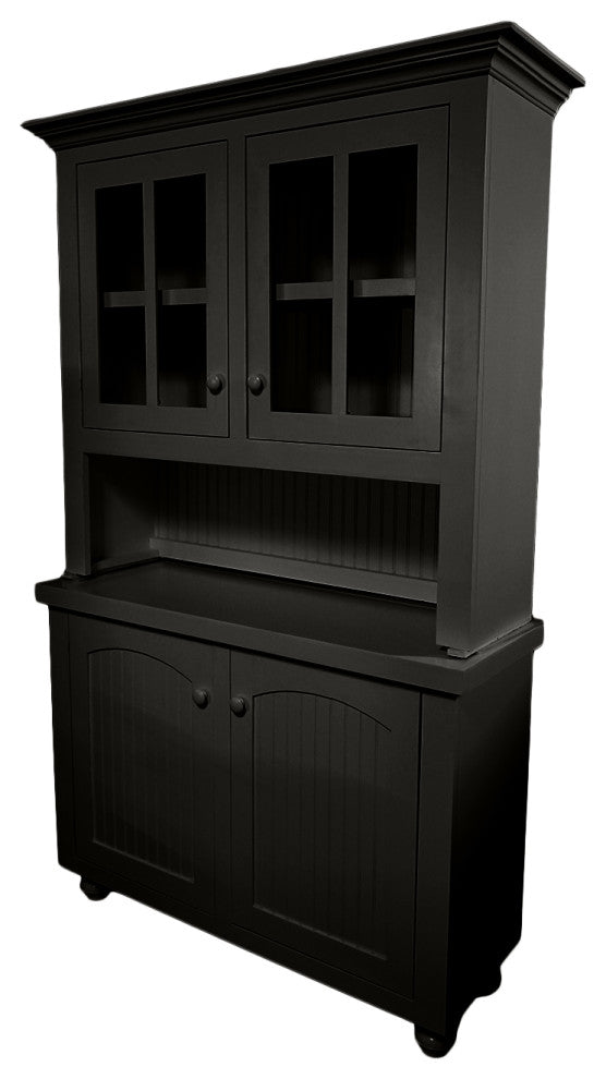 Eagle Furniture, 52" Modern Country Hutch and Buffet, Antique Black, With Hutch