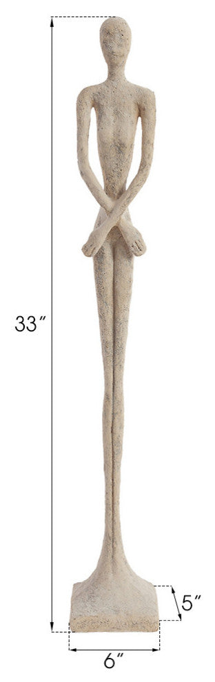 Skinny Female Sculpture, Roman Stone, Small