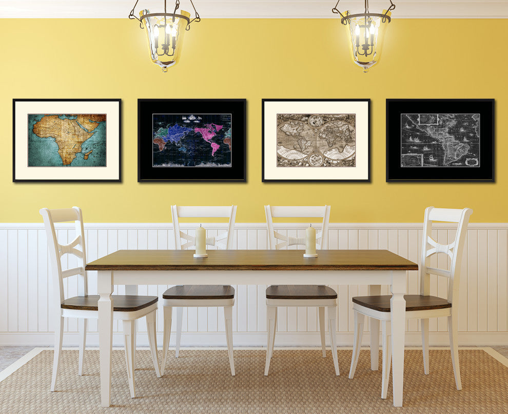 Africa Mapmaker Vintage Map Print On Canvas With Picture Frame 16" X 21"
