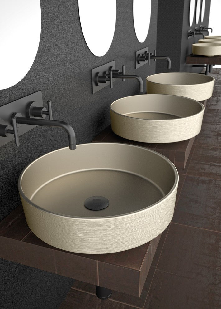 Pert Rho Brushed Platinum Vessel Sink
