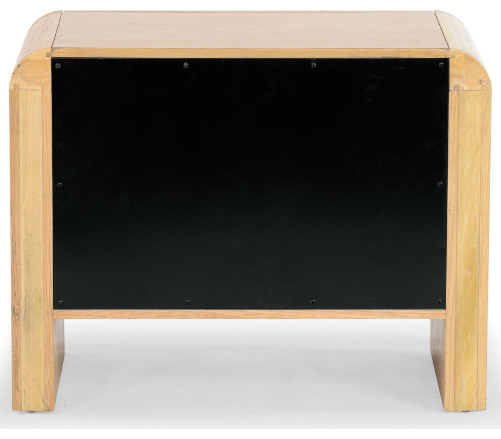 Safavieh Couture Katrina 2 Drawer Nightstand, Natural/Black