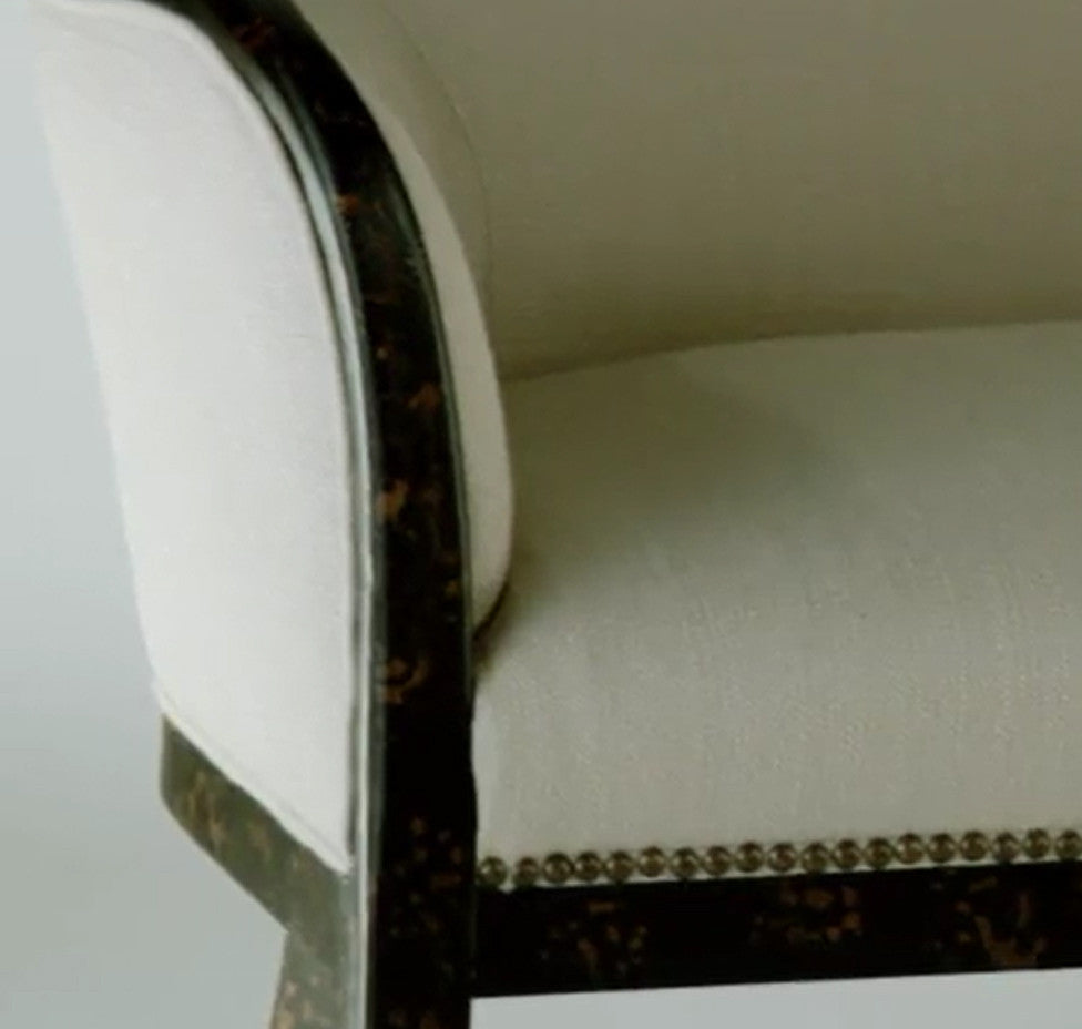 Elegant Black and White Curved Armchair