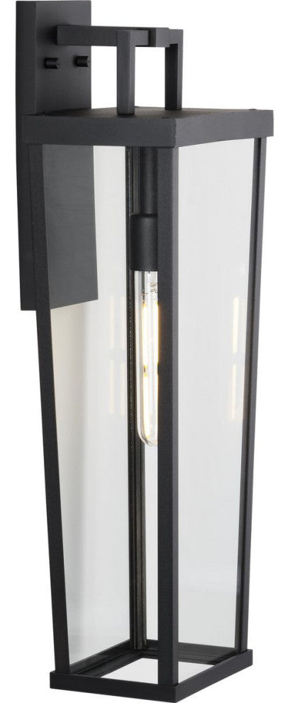 Tryon One-Light Black New Traditional Outdoor Wall Lantern, 9.5x7x24"