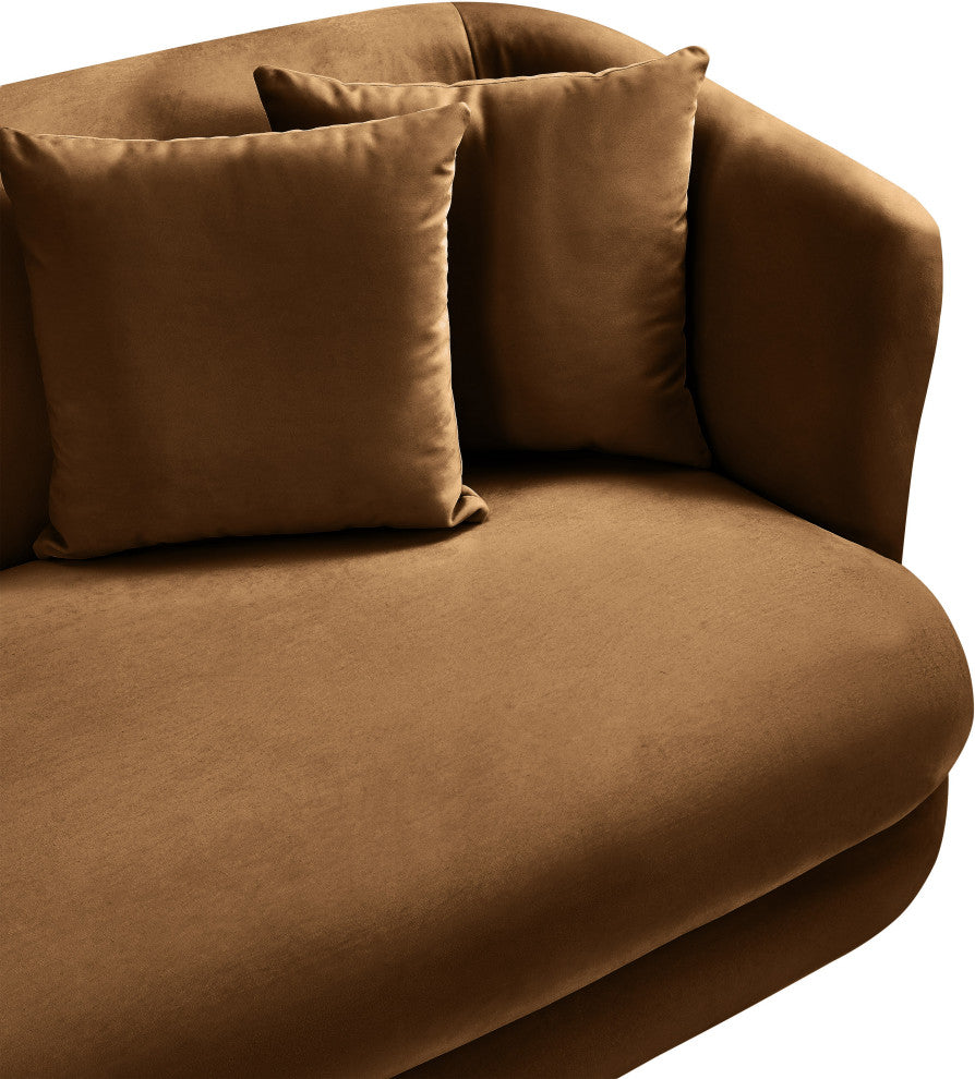 Alder Upholstered Chair, Saddle, Velvet, Loveseat