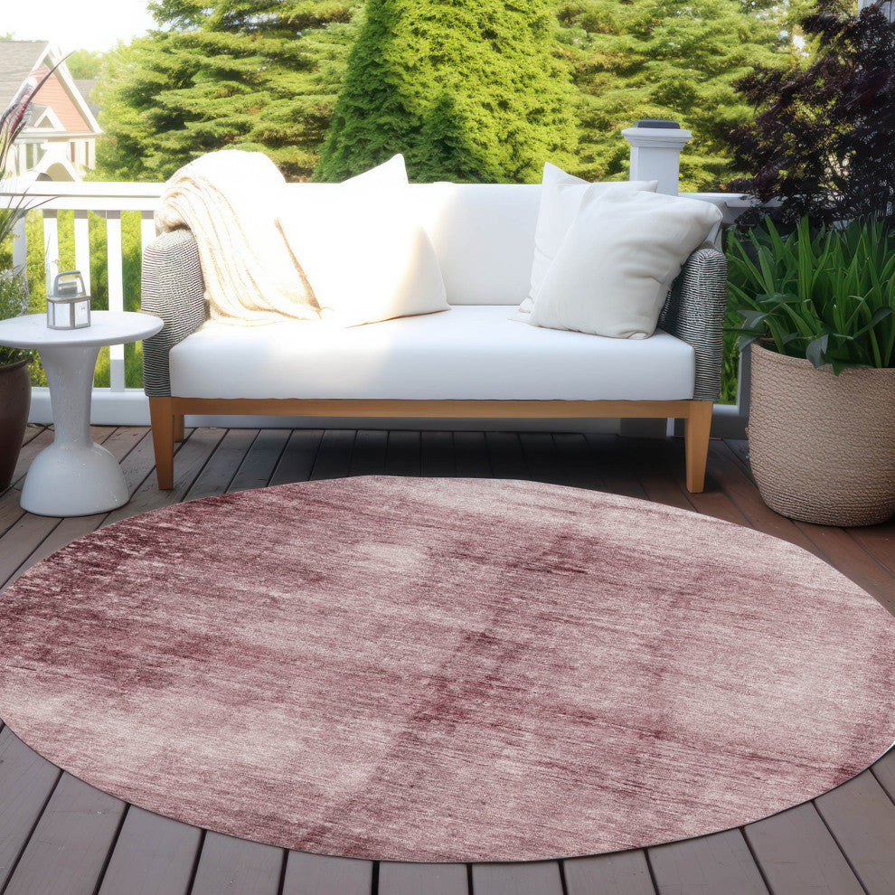 Machine Washable Indoor/Outdoor Chantille ACN1884 Blush 8' x 8' Round Rug