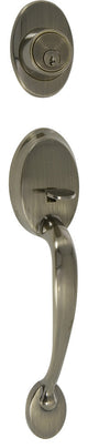 Callan Colton Single Cylinder Handleset in Satin Nickel finish, Antique Brass, Single Cylinder Handle Set