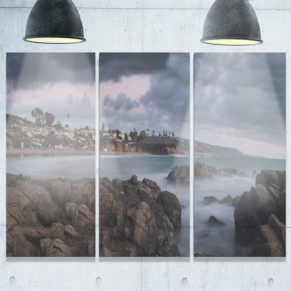 "Heavy Rain Clouds Over Crescent Bay" Metal Wall Art, 3 Panels, 36"x28"