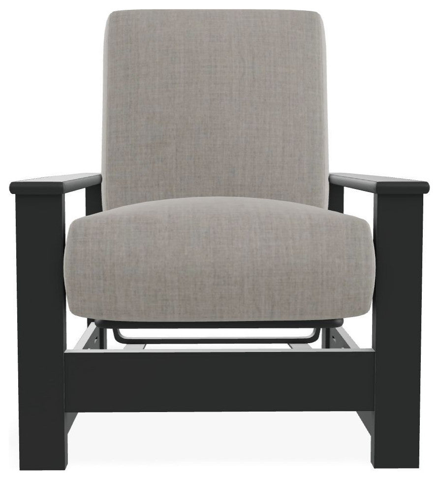 Leeward Deep Seat Outdoor Armchair with Hidden Motion, Cast Silver/Graphite