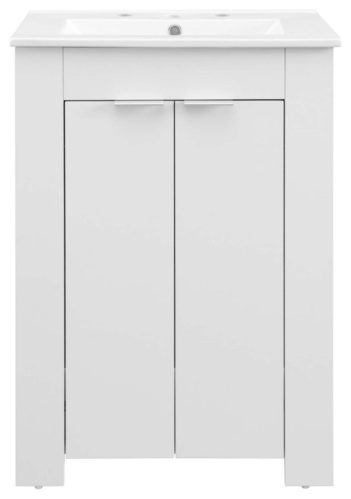 Maybelle 24" Bathroom Vanity, White White