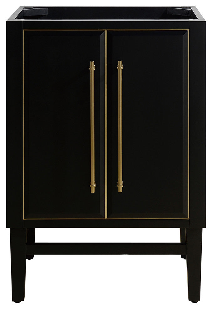Mason 24" Vanity Only, Black With Matte Gold Hardware