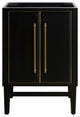 Mason 24" Vanity Only, Black With Matte Gold Hardware