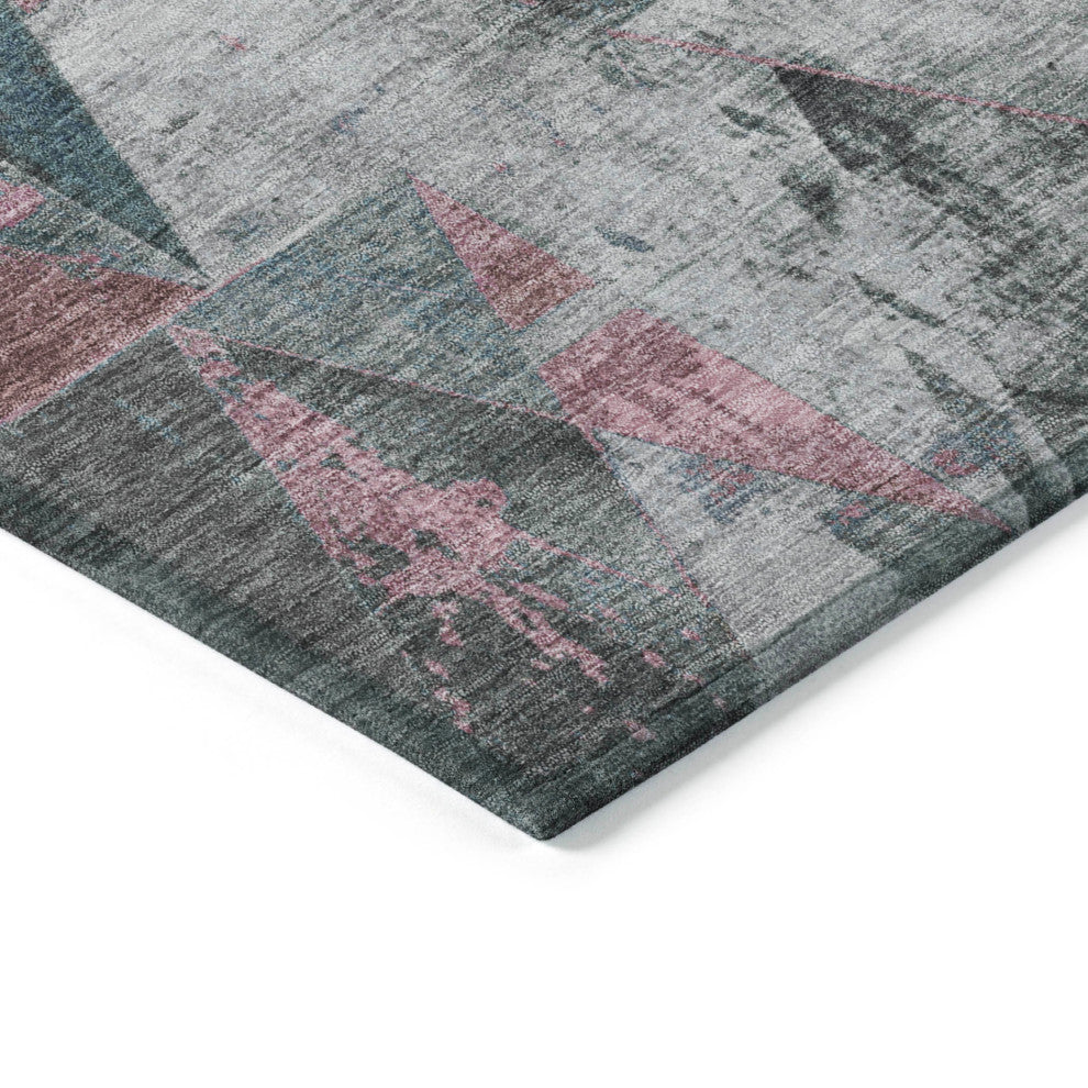 Machine Washable Indoor/Outdoor Chantille ACN1888 Teal 3' x 5' Rug