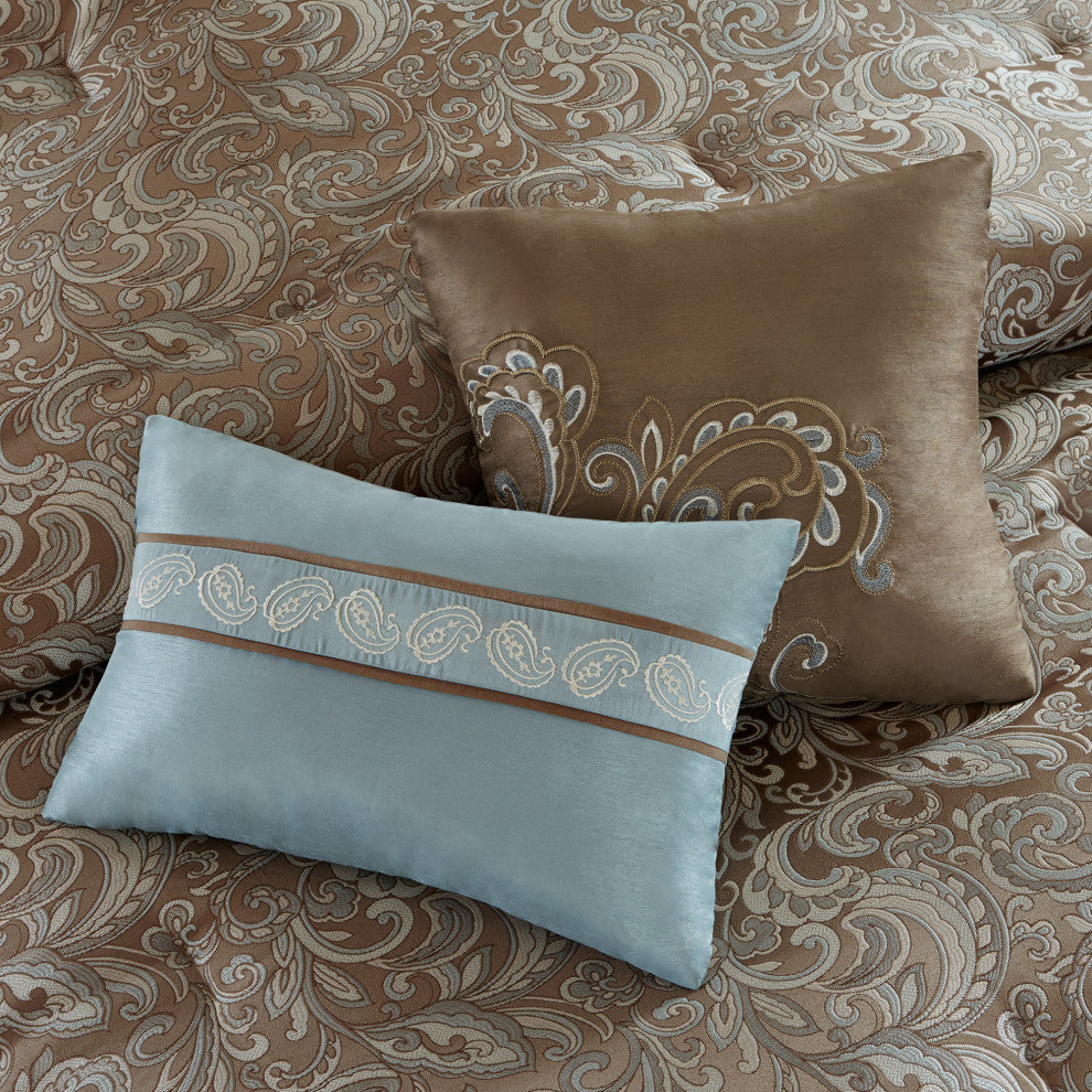 Madison Park Microfiber Jacquard 24-Piece Comforter Set, King