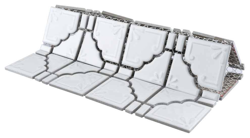 Hudson Moonbeam Porcelain Mosaic Floor and Wall Tile, Glossy White