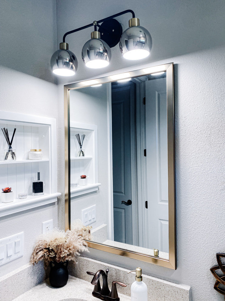 Ellis Framed Wall Mirror, Champagne Gold, 36"x48"