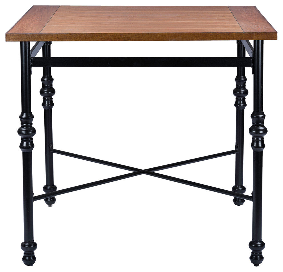 Broxburn Light Brown Wood and Metal Pub Table