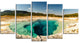 "Yellow Stone Pool Panorama" Landscape Print Wall Artwork, 5 Panels, 60"x32"