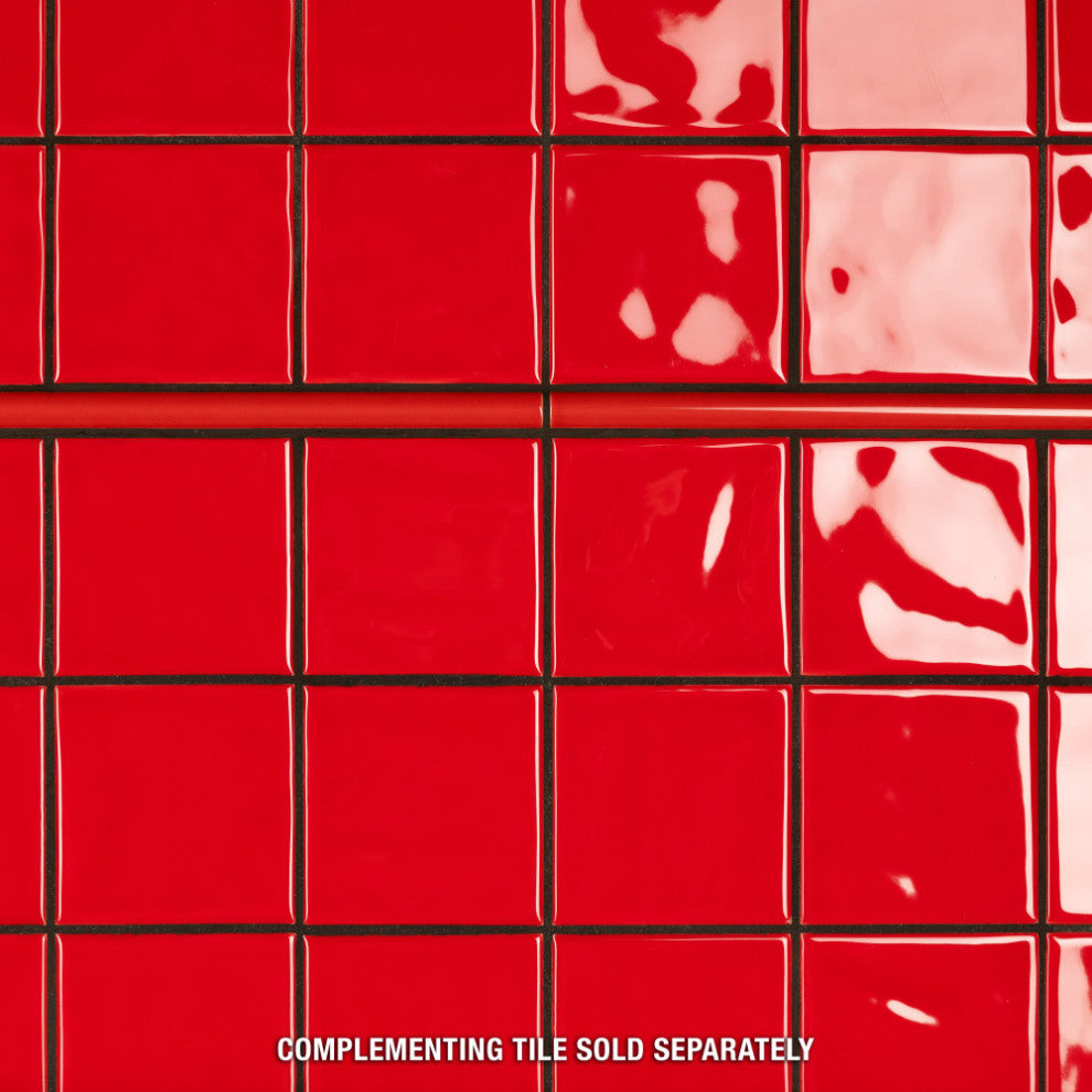 Twist Square Ceramic Mosaic Tile, Red Cherry