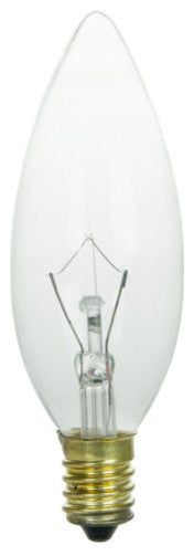 Sunlite 60 Watt Torpedo Tip Chandelier, European Base, Clear, 3 Pack