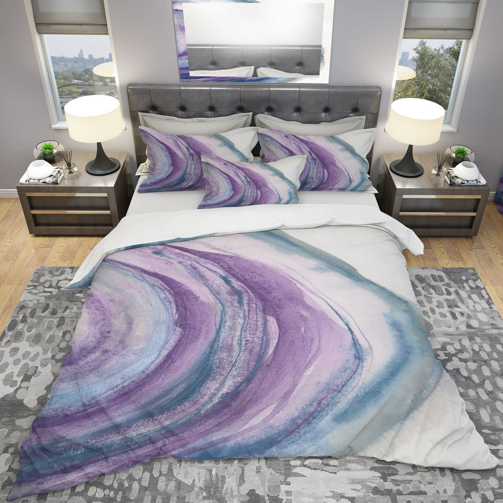 Watercolor Geode I Geometric Duvet Cover Set, Twin