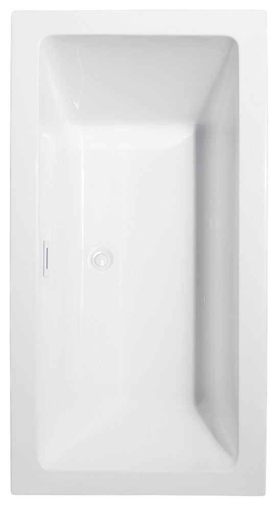 Melody 60" Freestanding White Bathtub, Shiny White Drain