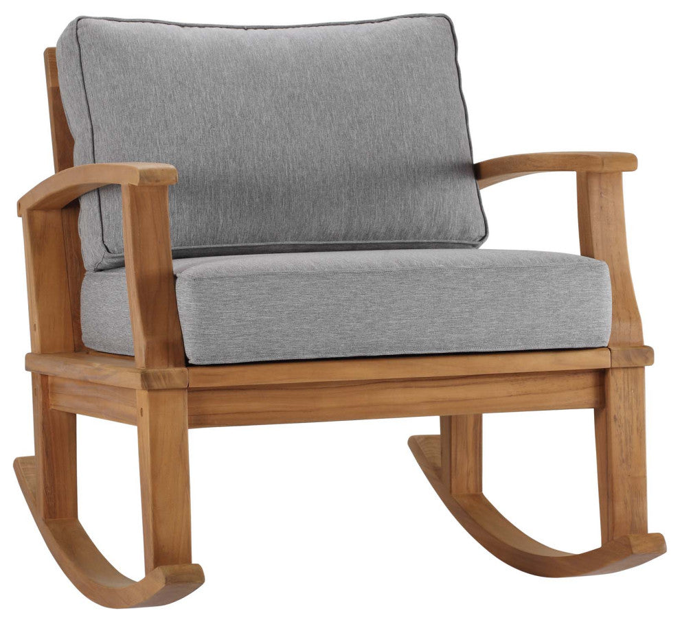 Marina Outdoor Patio Teak Rocking Chair - Natural Gray