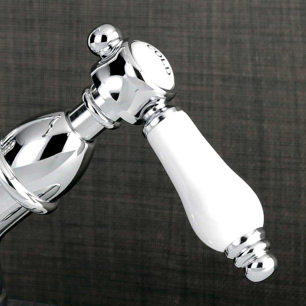 Kingston Brass Two-Handle Bathroom Faucet With Brass Pop-Up, Polished Chrome