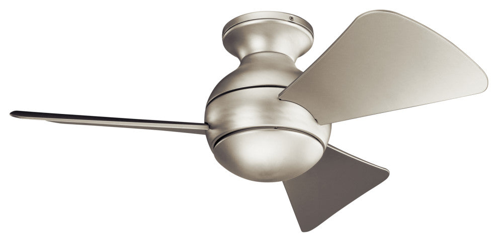34" Sola Fan LED, Brushed Nickel/Silver Blade