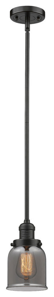Small Bell 1-Light LED Pendant, Oil Rubbed Bronze, Glass: Plated Smoked