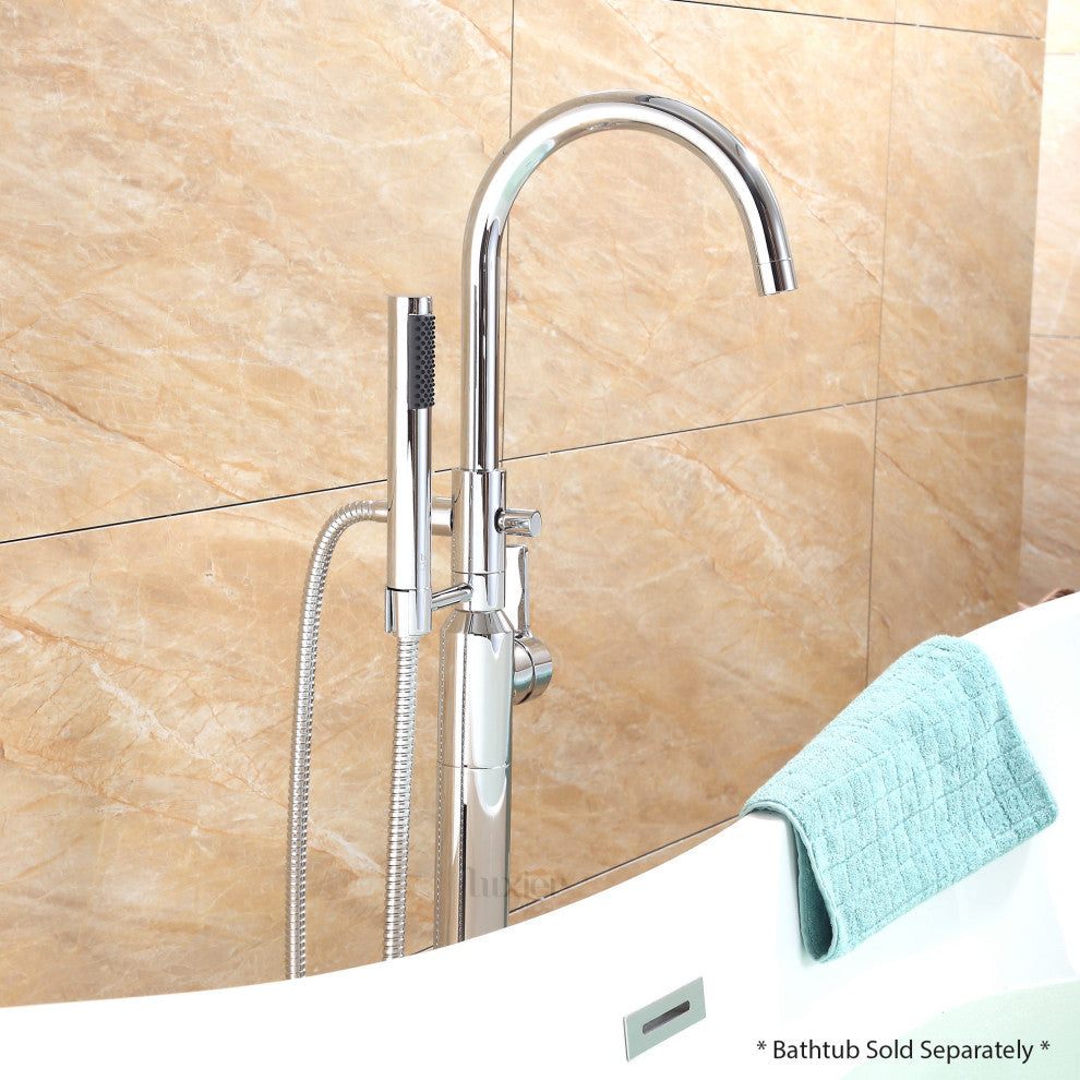 Luxier FTF01 Single-Handle Tub Filler Faucet with Hand Shower, Chrome