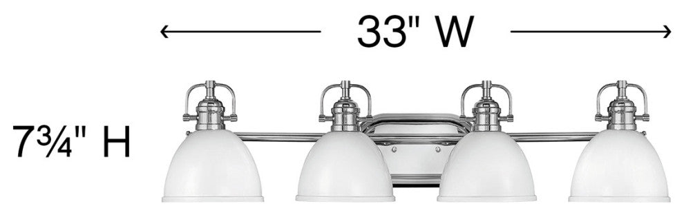 Hinkley Rowan Large Four Light Vanity, Chrome