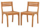 Safavieh Indoor-Outdoor Anna Solid Teak Chair, Set of 2, Natural