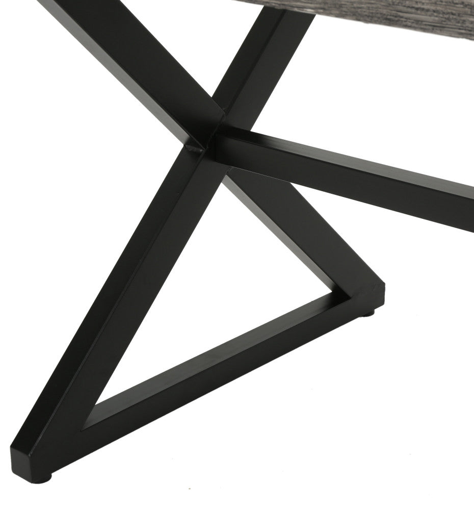 GDF Studio 3-Piece Rosarito Outdoor Aluminum Picnic Set With Black Steel Frame