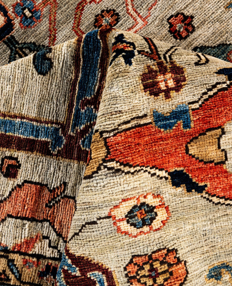 Serapi One-of-a-Kind Hand-Knotted Area Rug Light Gray, 6'1" x 8'11"