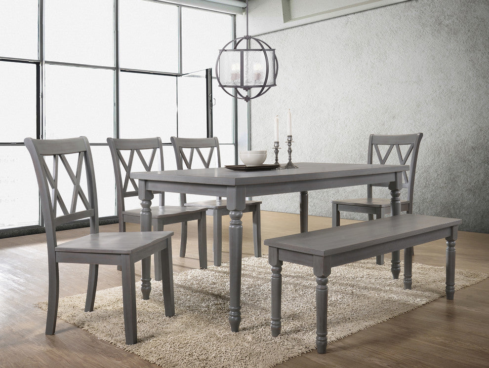 Luxembourg Rectangular Dining Table, Rustic Gray