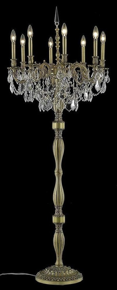 Elegant Rosalia Floor Lamp, French Gold Finish With Royal Cut Crystal