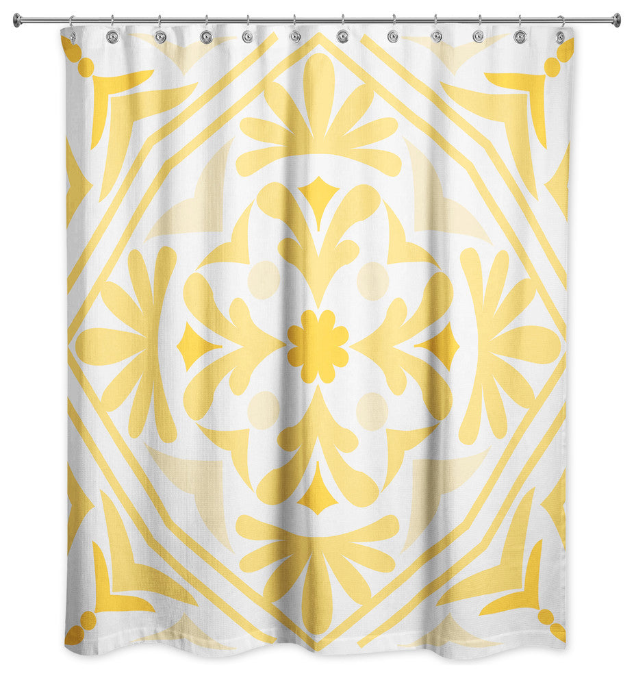 Medallion Shower Curtain, Yellow