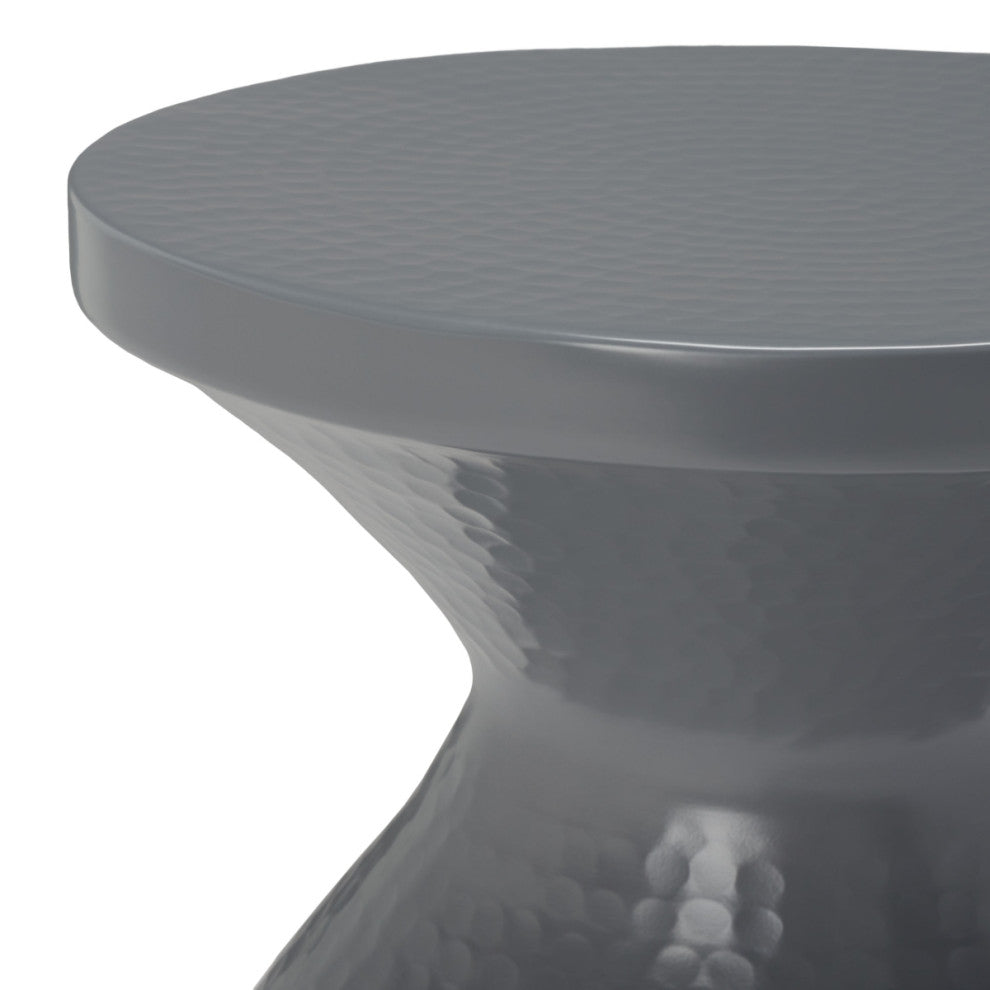Safavieh Astrid Small Hammered Stool, Dark Grey