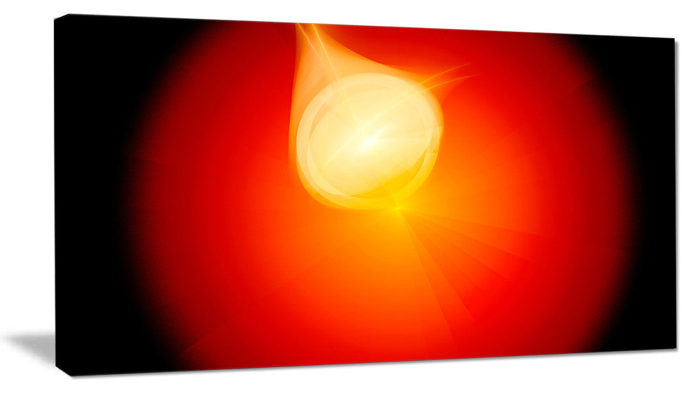 Glowing Red Misty Sphere, Abstract Canvas Art Print, 40x20
